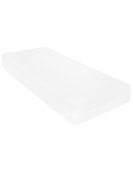 Divano Letto con Materasso 90x200 cm Bianco in Legno di Pino