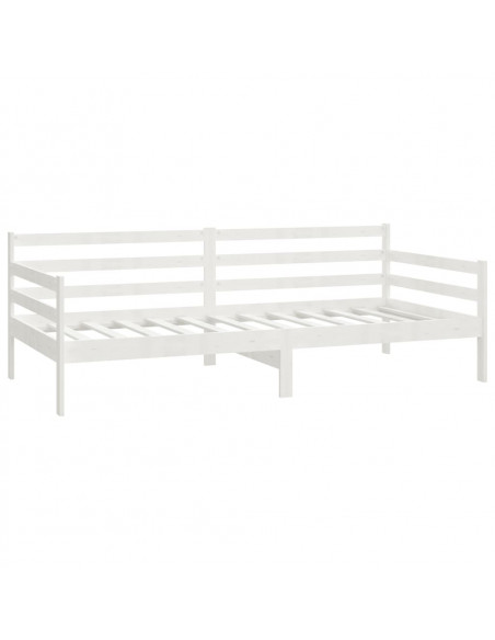 Divano Letto con Cassetti 90x200 cm Bianco in Massello di Pino