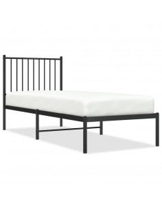 Giroletto con Testiera in Metallo Nero 75x190 cm