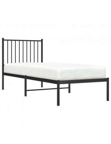 Giroletto con Testiera in Metallo Nero 75x190 cm