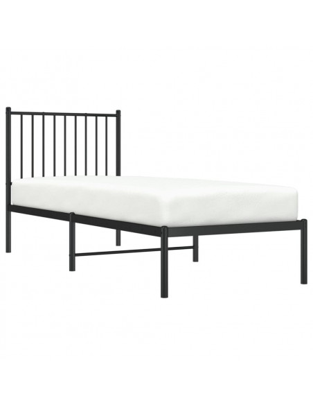 Giroletto con Testiera in Metallo Nero 75x190 cm