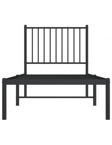 Giroletto con Testiera in Metallo Nero 75x190 cm