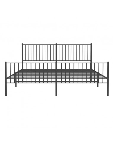 Giroletto con Testiera e Pediera Metallo Nero 180x200 cm