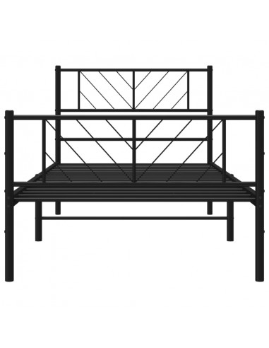 Giroletto con Testiera e Pediera Metallo Nero 100x200 cm