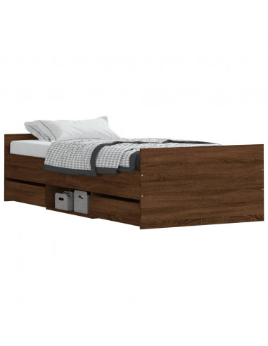 Giroletto con Testiera e Pediera Rovere Marrone 100x200 cm