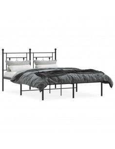 Giroletto con Testiera in Metallo Nero 140x200 cm 2