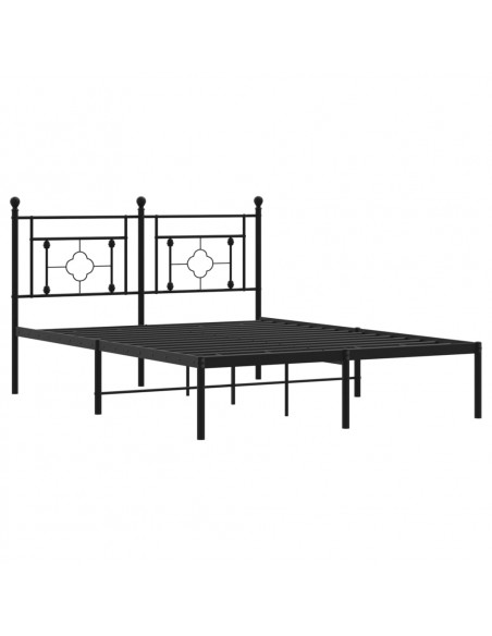 Giroletto con Testiera in Metallo Nero 140x200 cm