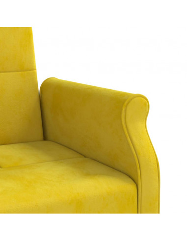 Divano Letto con Cuscini Giallo in Velluto