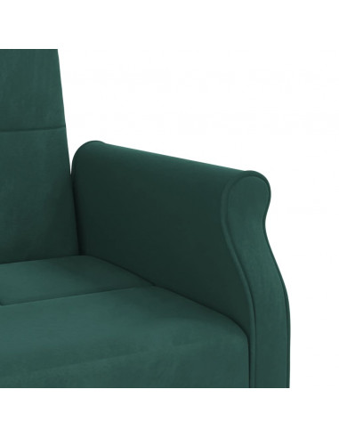 Divano Letto con Cuscini Verde Scuro in Velluto