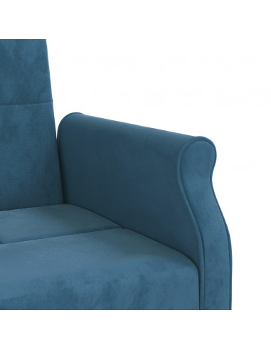 Divano Letto con Cuscini Blu in Velluto