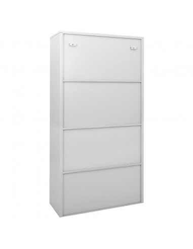 Armadio con Anta Scorrevole Grigio Chiaro 90x40x180 cm Acciaio