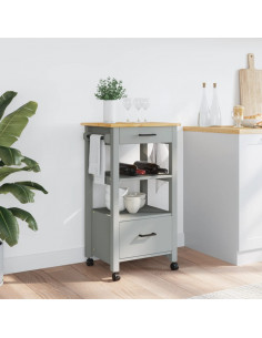 Carrello da Cucina MONZA 48x40x90 cm in Legno Massello di Pino 2