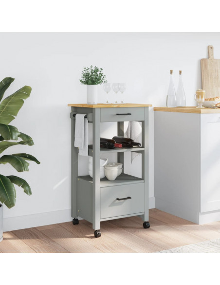 Carrello da Cucina MONZA 48x40x90 cm in Legno Massello di Pino