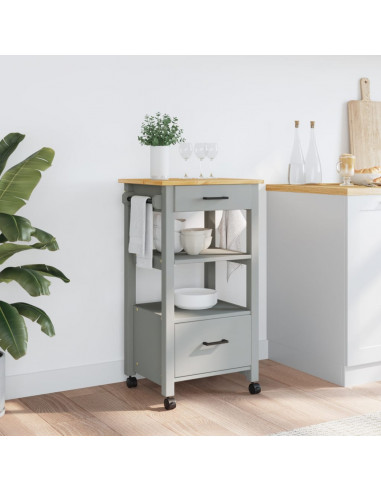 Carrello da Cucina MONZA 48x40x90 cm in Legno Massello di Pino