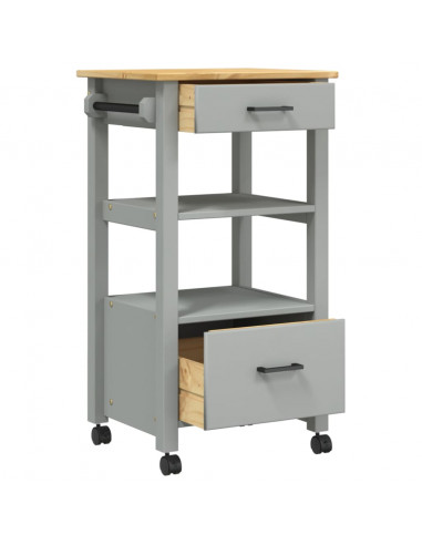 Carrello da Cucina MONZA 48x40x90 cm in Legno Massello di Pino