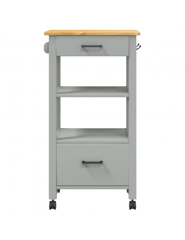 Carrello da Cucina MONZA 48x40x90 cm in Legno Massello di Pino