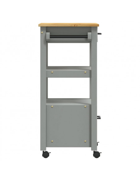 Carrello da Cucina MONZA 48x40x90 cm in Legno Massello di Pino