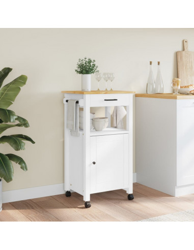 Carrello da Cucina MONZA 48x40x90 cm in Legno Massello di Pino