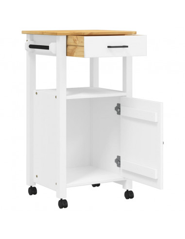 Carrello da Cucina MONZA 48x40x90 cm in Legno Massello di Pino