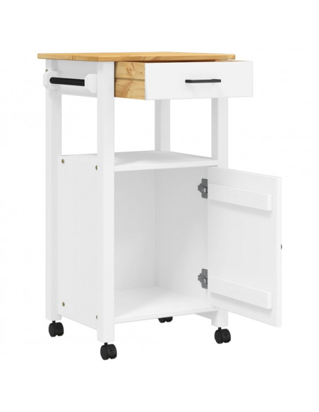 Carrello da Cucina MONZA 48x40x90 cm in Legno Massello di Pino