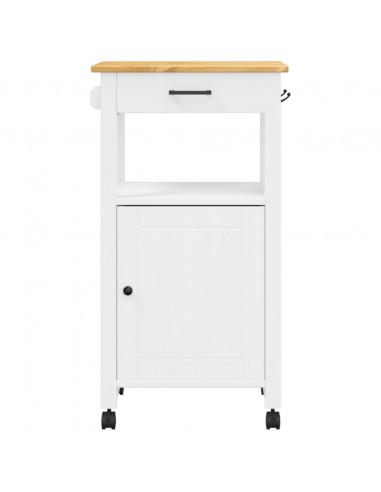 Carrello da Cucina MONZA 48x40x90 cm in Legno Massello di Pino