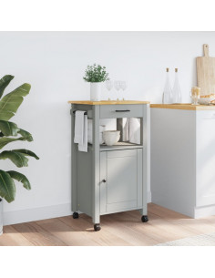 Carrello da Cucina MONZA 48x40x90 cm in Legno Massello di Pino 2