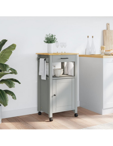 Carrello da Cucina MONZA 48x40x90 cm in Legno Massello di Pino