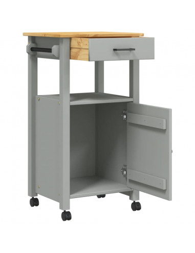 Carrello da Cucina MONZA 48x40x90 cm in Legno Massello di Pino