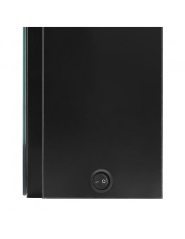 Armadietto Bagno con Specchio e LED Nero Lucido 80x12x68 cm