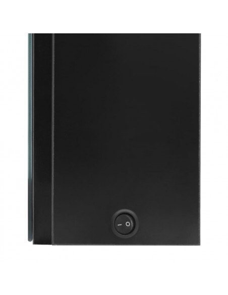 Armadietto Bagno con Specchio e LED Nero Lucido 80x12x68 cm