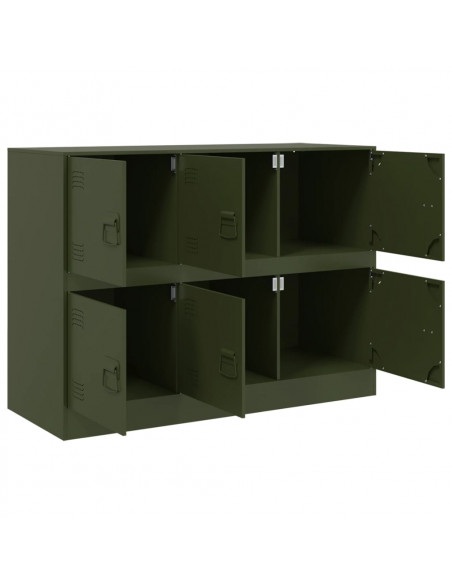 Credenza Verde Oliva 99x39x73 cm in Acciaio