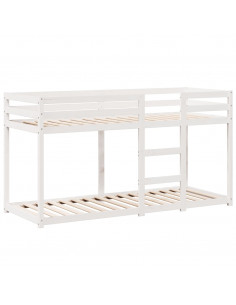 Letto a Castello con Tetto Bianco 90x190 cm Legno Massello Pino