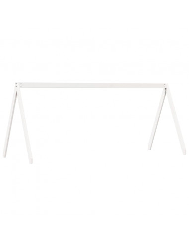 Letto a Castello con Tetto Bianco 90x190 cm Legno Massello Pino