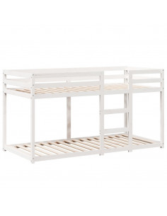 Letto a Castello con Tetto Bianco 90x200 cm in Legno di Pino