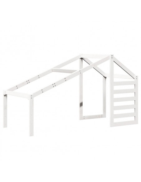 Letto a Castello con Tetto Bianco 90x200 cm in Legno di Pino