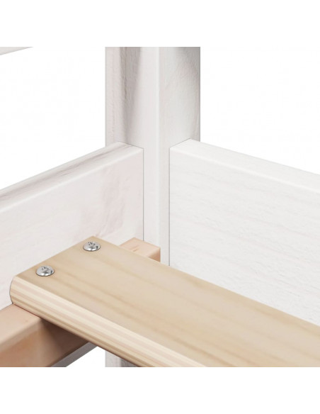 Dormeuse con Tetto 90x200 cm Bianco in Legno Massello di Pino