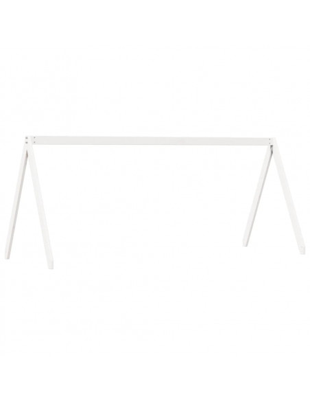 Letto a Soppalco con Tetto Bianco 90x190 cm in Legno di Pino