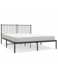 Giroletto con Testiera in Metallo Nero 160x200 cm