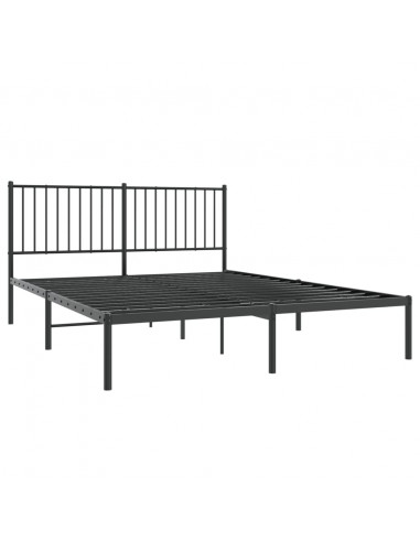 Giroletto con Testiera in Metallo Nero 160x200 cm