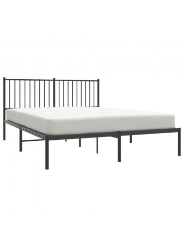 Giroletto con Testiera in Metallo Nero 160x200 cm