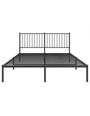 Giroletto con Testiera in Metallo Nero 160x200 cm