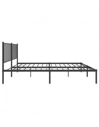 Giroletto con Testiera in Metallo Nero 160x200 cm