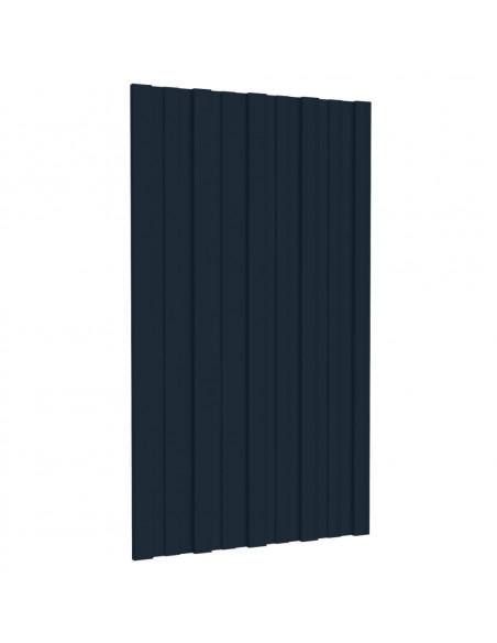 Pannelli da Tetto 12 pz in Acciaio Zincato Antracite 80x45 cm
