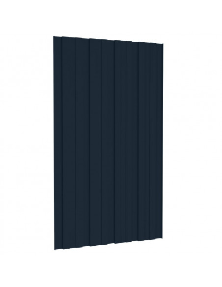 Pannelli da Tetto 12 pz in Acciaio Zincato Antracite 80x45 cm