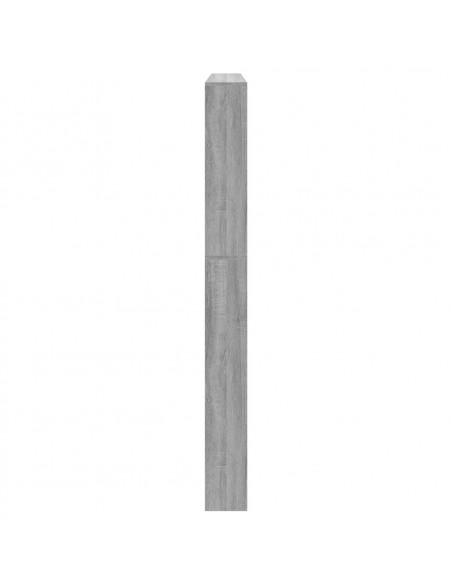 Scarpiera con Specchio a 5 Livelli Grigio Sonoma 63x17x169,5 cm