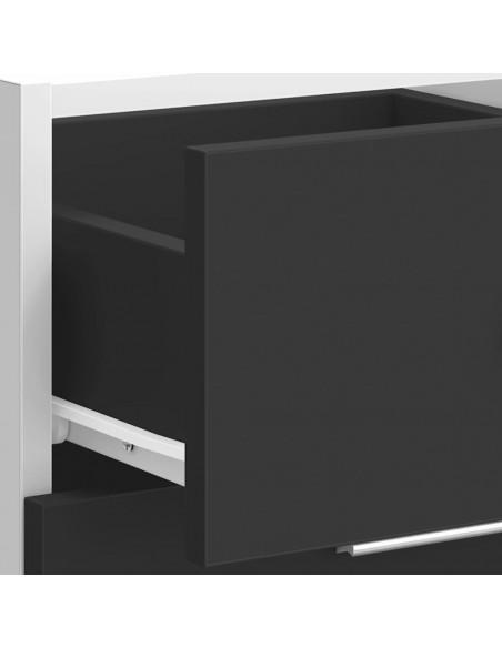 Armadio Inferiore Nero 40x46x81,5 cm in Legno Multistrato