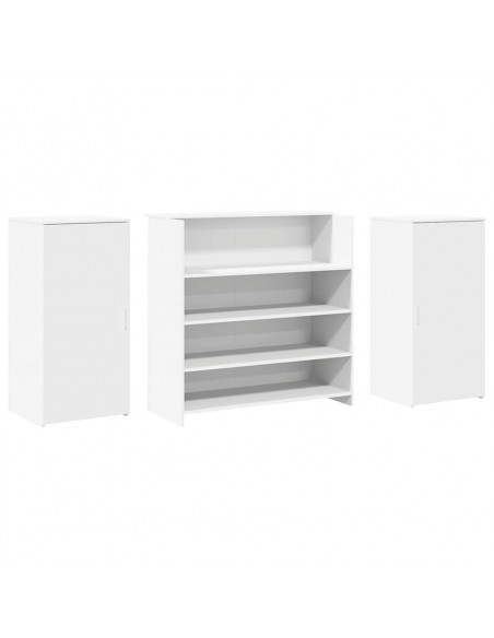 Banco Reception Bianco 200x50x103,5 cm in Legno Multistrato