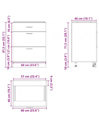 Base da Cucina Bianco in Legno Multistrato