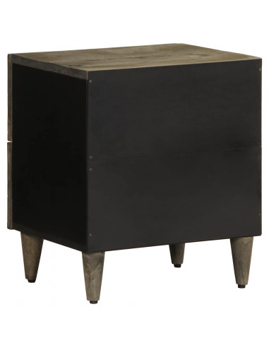 Comodini 2pz Grigio Chiaro 40x33x46 cm in Legno Massello Mango