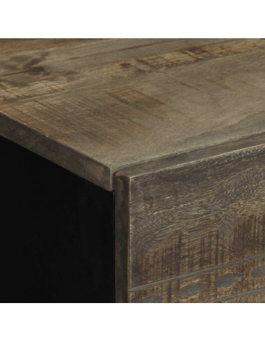 Comodini 2pz Grigio Chiaro 40x33x46 cm in Legno Massello Mango